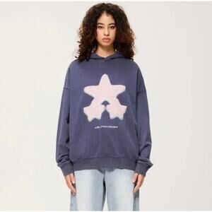 Elfric Eden, New, Hooded Sweatshirt, w/ pockets, Blue, Size Large, 1472M